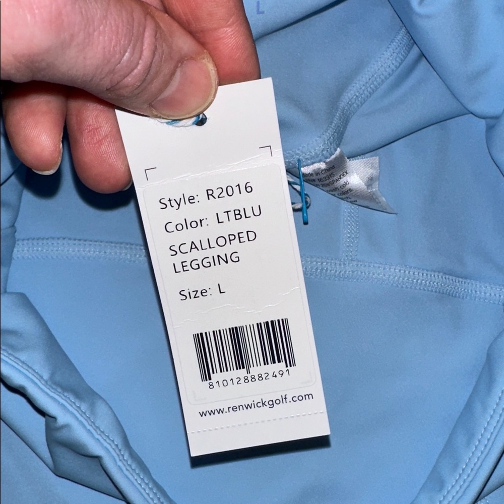 Renwick Scallop Leggings Light Blue Women’s Bottoms Large - Picture 5 of 7